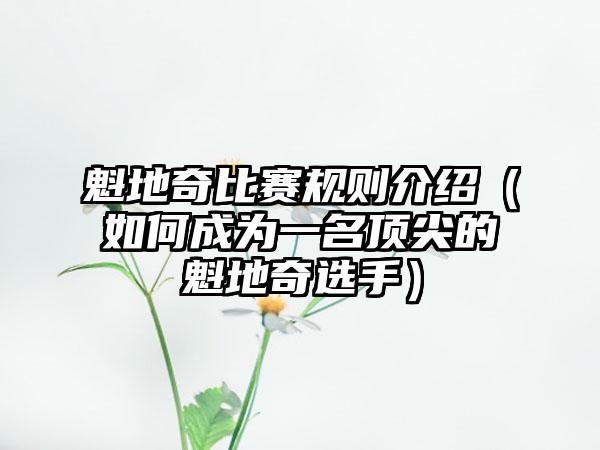 魁地奇比赛规则介绍（如何成为一名顶尖的魁地奇选手）