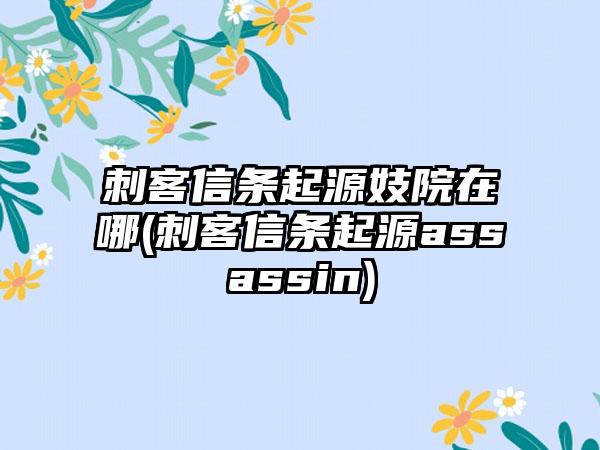 刺客信条起源妓院在哪(刺客信条起源assassin)