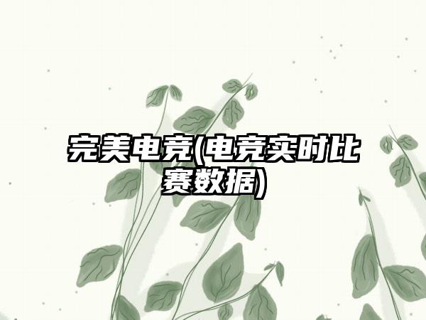 完美电竞(电竞实时比赛数据)