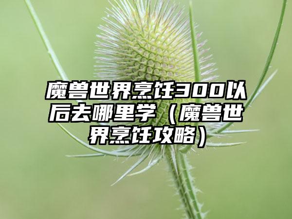 魔兽世界烹饪300以后去哪里学（魔兽世界烹饪攻略）