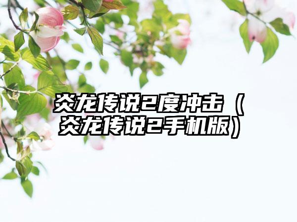 炎龙传说2度冲击（炎龙传说2手机版）