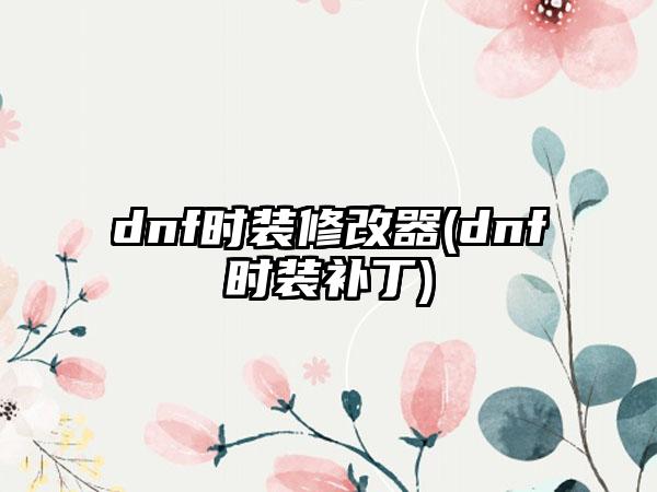 dnf时装修改器(dnf时装补丁)