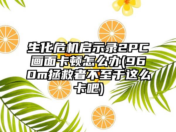 生化危机启示录2PC画面卡顿怎么办(960m拯救者不至于这么卡吧)