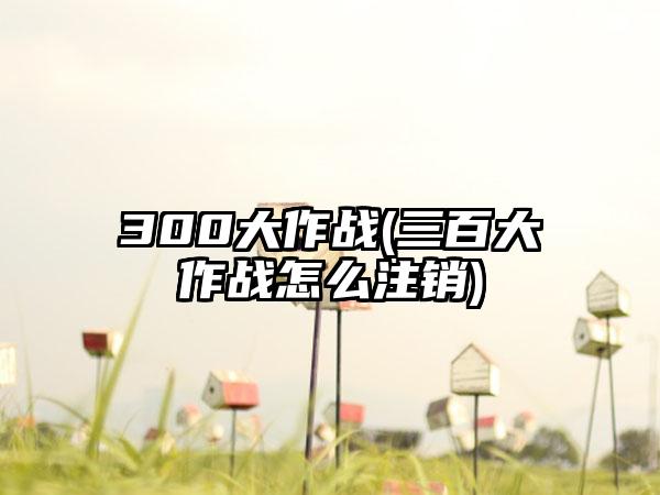 300大作战(三百大作战怎么注销)
