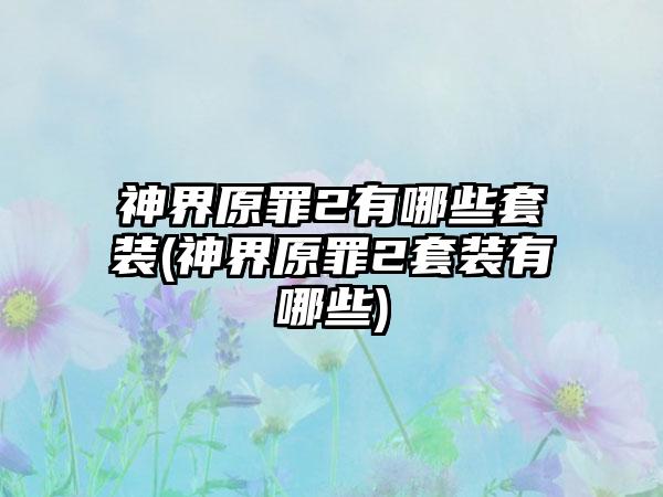 神界原罪2有哪些套装(神界原罪2套装有哪些)