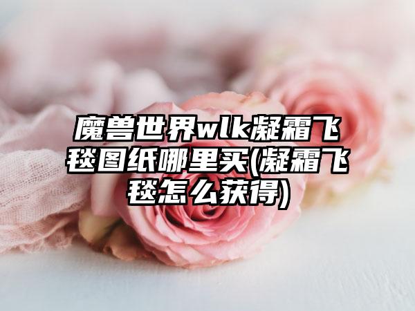 魔兽世界wlk凝霜飞毯图纸哪里买(凝霜飞毯怎么获得)