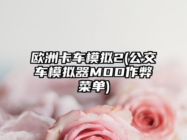 欧洲卡车模拟2(公交车模拟器MOD作弊菜单)