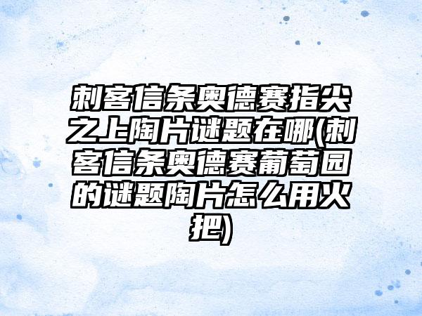 刺客信条奥德赛指尖之上陶片谜题在哪(刺客信条奥德赛葡萄园的谜题陶片怎么用火把)
