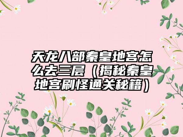 天龙八部秦皇地宫怎么去三层（揭秘秦皇地宫刷怪通关秘籍）