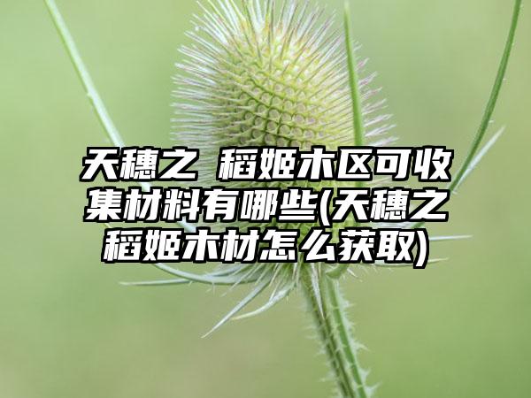 天穗之咲稻姬木区可收集材料有哪些(天穗之咲稻姬木材怎么获取)
