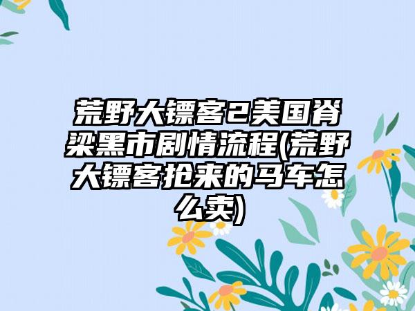 荒野大镖客2美国脊梁黑市剧情流程(荒野大镖客抢来的马车怎么卖)