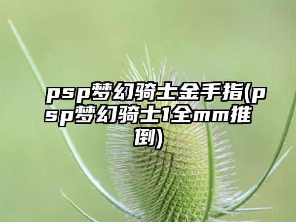 psp梦幻骑士金手指(psp梦幻骑士1全mm推倒)