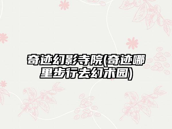 奇迹幻影寺院(奇迹哪里步行去幻术园)