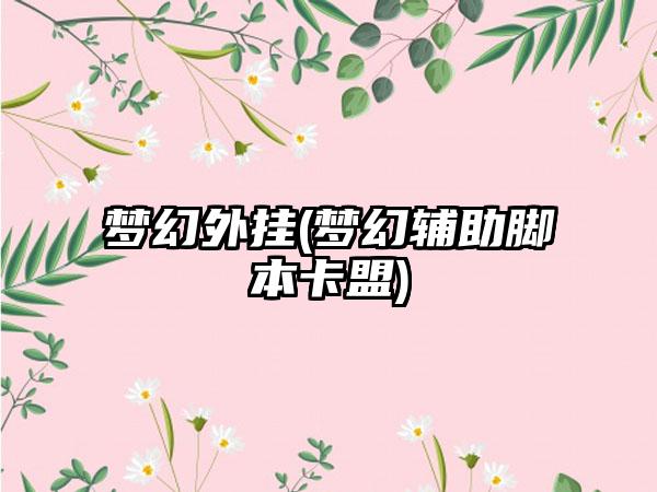 梦幻外挂(梦幻辅助脚本卡盟)