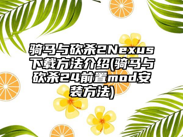 骑马与砍杀2Nexus下载方法介绍(骑马与砍杀24前置mod安装方法)