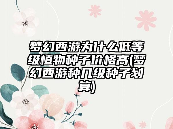 梦幻西游为什么低等级植物种子价格高(梦幻西游种几级种子划算)