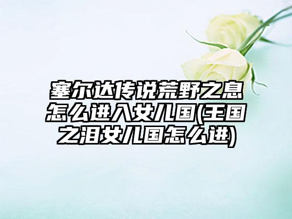 塞尔达传说荒野之息怎么进入女儿国(王国之泪女儿国怎么进)