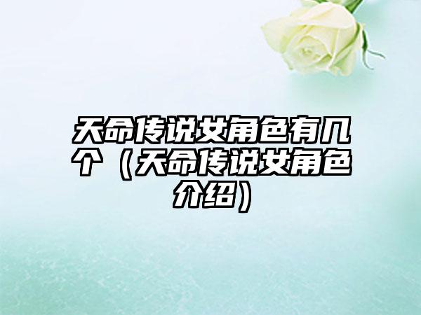 天命传说女角色有几个（天命传说女角色介绍）