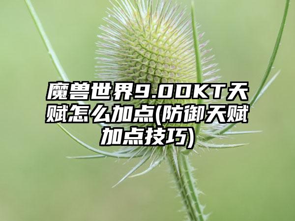 魔兽世界9.0DKT天赋怎么加点(防御天赋加点技巧)