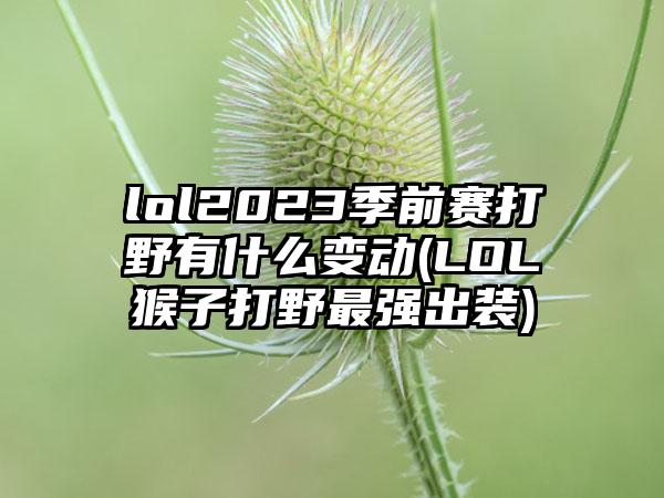 lol2023季前赛打野有什么变动(LOL猴子打野最强出装)