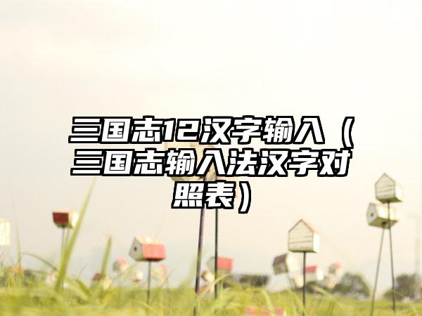 三国志12汉字输入（三国志输入法汉字对照表）