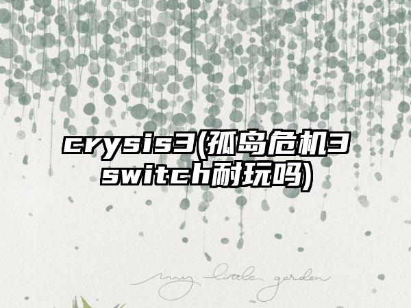 crysis3(孤岛危机3switch耐玩吗)