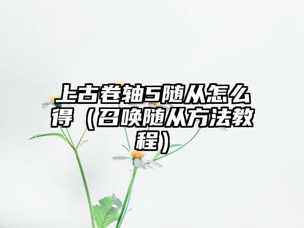 上古卷轴5随从怎么得（召唤随从方法教程）
