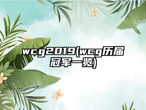 wcg2019(wcg历届冠军一览)