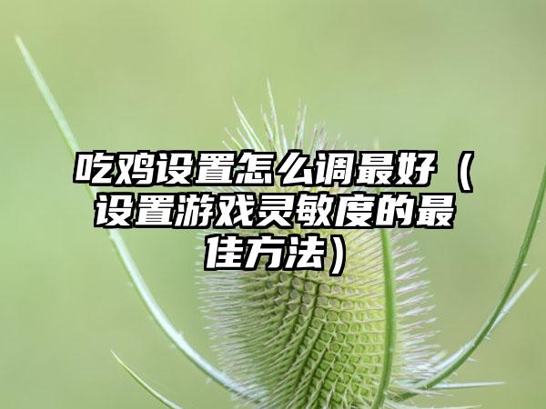 吃鸡设置怎么调最好（设置游戏灵敏度的最佳方法）