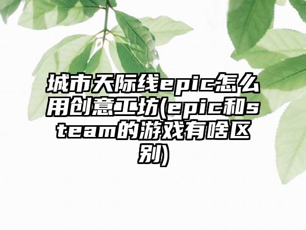 城市天际线epic怎么用创意工坊(epic和steam的游戏有啥区别)
