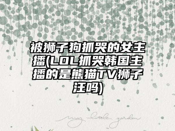 被狮子狗抓哭的女主播(LOL抓哭韩国主播的是熊猫TV狮子汪吗)