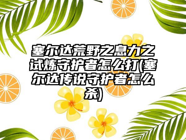 塞尔达荒野之息力之试炼守护者怎么打(塞尔达传说守护者怎么杀)