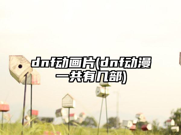 dnf动画片(dnf动漫一共有几部)