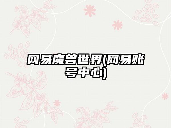 网易魔兽世界(网易账号中心)