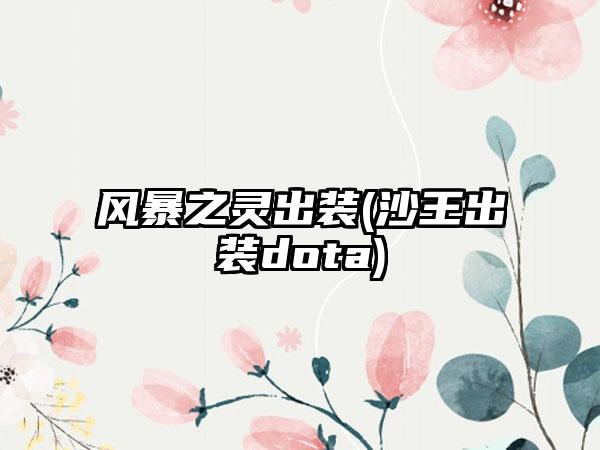 风暴之灵出装(沙王出装dota)