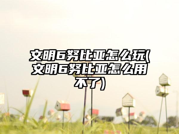 文明6努比亚怎么玩(文明6努比亚怎么用不了)