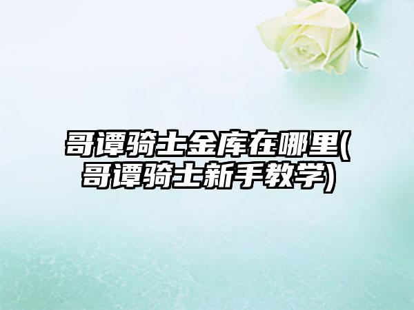 哥谭骑士金库在哪里(哥谭骑士新手教学)