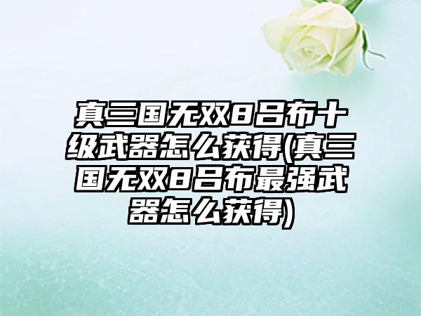 真三国无双8吕布十级武器怎么获得(真三国无双8吕布最强武器怎么获得)