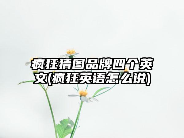 疯狂猜图品牌四个英文(疯狂英语怎么说)