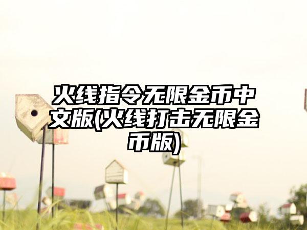 火线指令无限金币中文版(火线打击无限金币版)