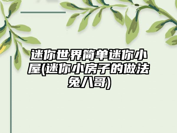 迷你世界简单迷你小屋(迷你小房子的做法兔八哥)