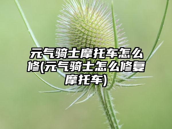 元气骑士摩托车怎么修(元气骑士怎么修复摩托车)