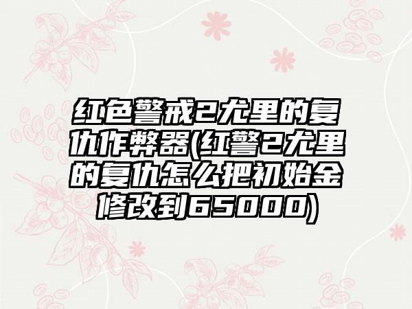红色警戒2尤里的复仇作弊器(红警2尤里的复仇怎么把初始金修改到65000)