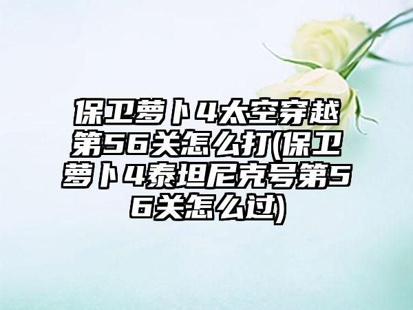 保卫萝卜4太空穿越第56关怎么打(保卫萝卜4泰坦尼克号第56关怎么过)