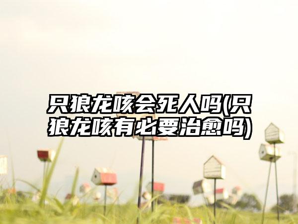 只狼龙咳会死人吗(只狼龙咳有必要治愈吗)
