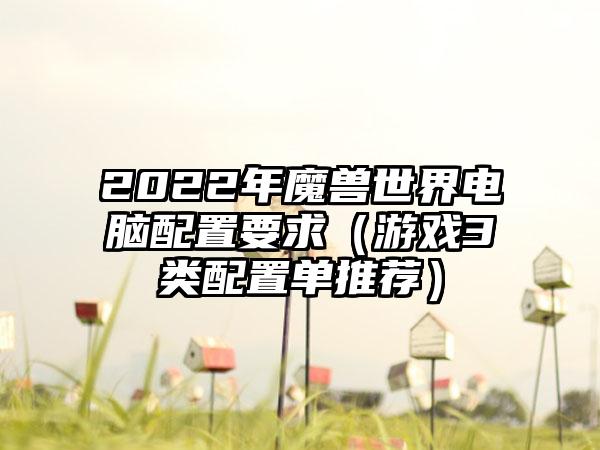 2022年魔兽世界电脑配置要求（游戏3类配置单推荐）