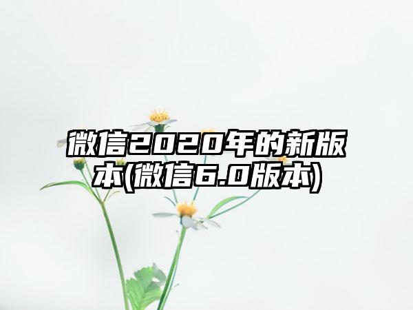 微信2020年的新版本(微信6.0版本)