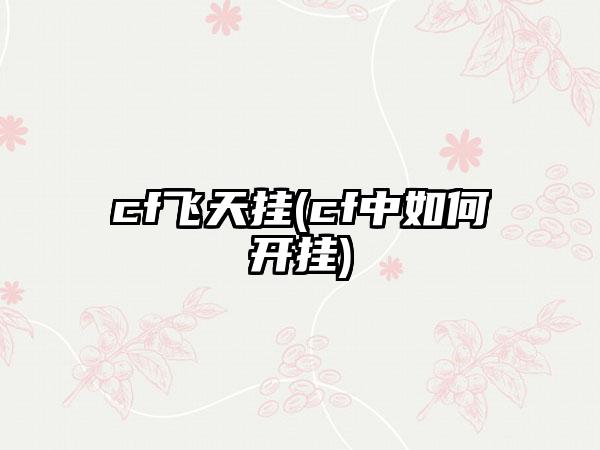 cf飞天挂(cf中如何开挂)