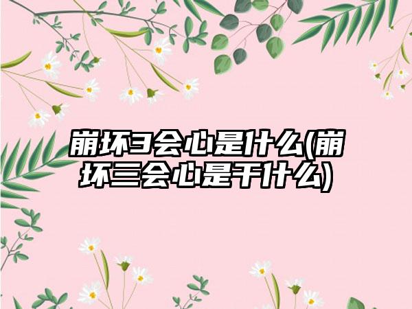 崩坏3会心是什么(崩坏三会心是干什么)