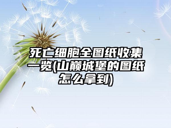 死亡细胞全图纸收集一览(山巅城堡的图纸怎么拿到)
